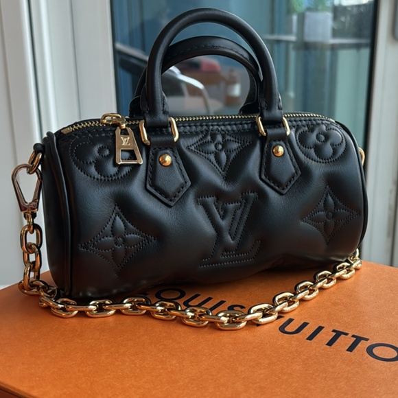 Louis Vuitton Black Monogram Calfskin Leather Papillon BB Bag - Picture 3 of 4